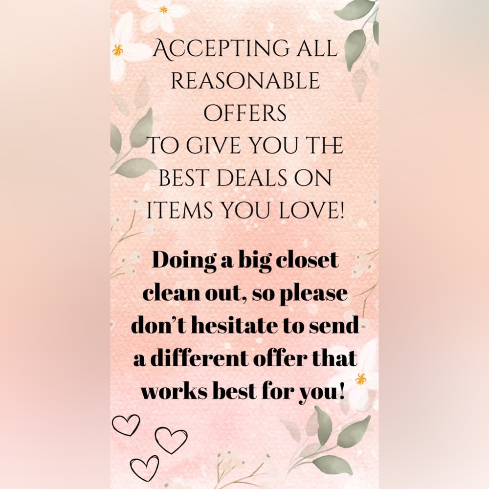 Accepting all reasonable offers!